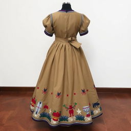 A traditional Dominican dress with modern touches that celebrates cultural heritage while embracing a contemporary feel