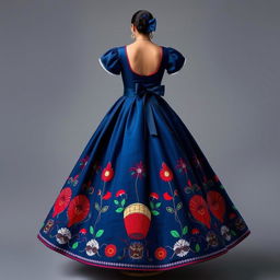 A traditional Dominican dress with modern touches that celebrates cultural heritage while embodying a contemporary vibe
