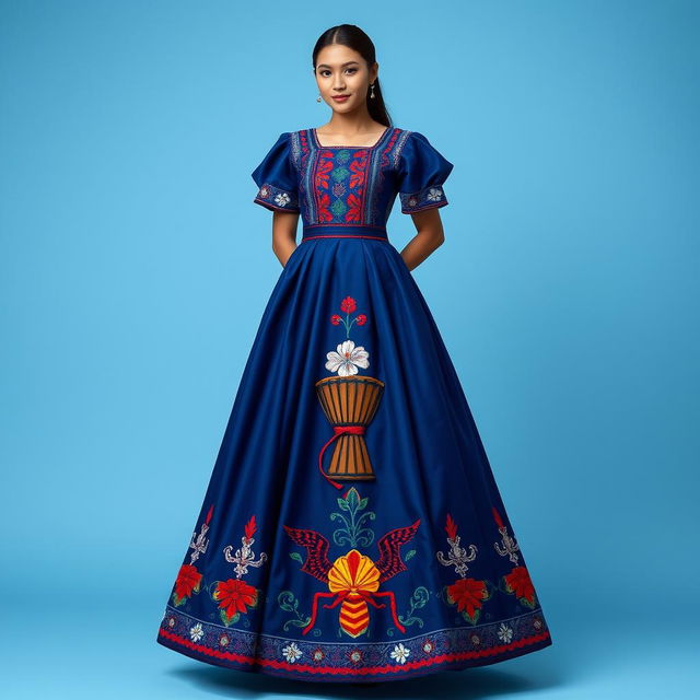 A traditional Dominican dress with modern touches that serves as a celebration of cultural heritage while embracing a contemporary vibe