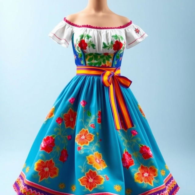 A traditional dress from the Dominican Republic, showcasing the vibrant cultural heritage of the island