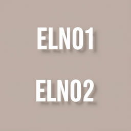 A design featuring text that says 'ELN01 ELN02' prominently displayed in a modern and elegant font