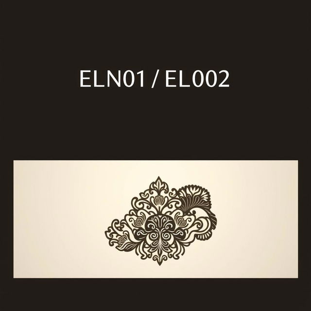 A design featuring text that says 'ELN01 ELN02' prominently displayed in a modern and elegant font