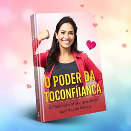 A visually striking book cover titled 'O Poder da Autoconfiança: Atraindo o Amor que Você Merece'