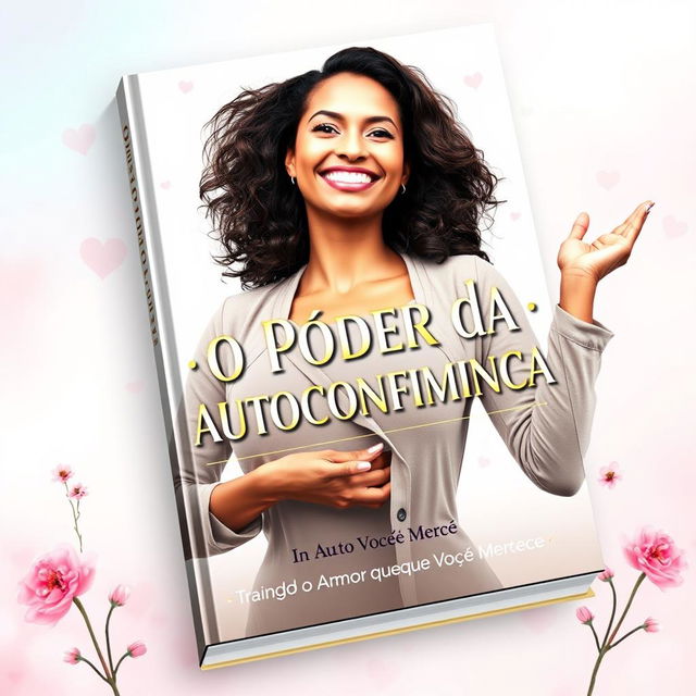 A visually striking book cover titled 'O Poder da Autoconfiança: Atraindo o Amor que Você Merece'