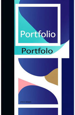 A visually striking portfolio cover layout showcasing a sophisticated design, featuring a modern aesthetic with clean lines and bold typography