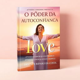 A captivating book cover for "O Poder da Autoconfiança: Atraindo o Amor que Você Merece" by Denise Ripardo da Costa