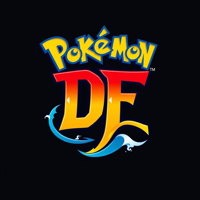 An epic logo designed in vibrant gold, red, and blue colors featuring the letters 'DF'