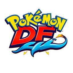 An epic logo designed in vibrant gold, red, and blue colors featuring the letters 'DF'