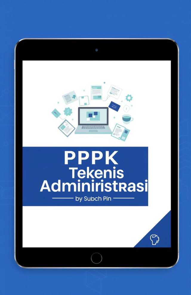 A professional and modern eBook cover design for "PPPK Teknis Administrasi" featuring a sleek, clean layout