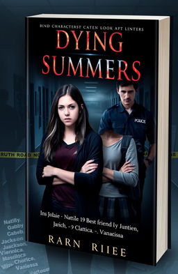 A dramatic and intriguing book cover for a murder mystery novel titled 'Dying Summers'