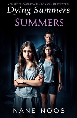 A dramatic and intriguing book cover for a murder mystery novel titled 'Dying Summers'