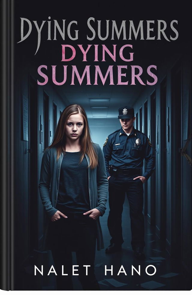 A dramatic and intriguing book cover for a murder mystery novel titled 'Dying Summers'