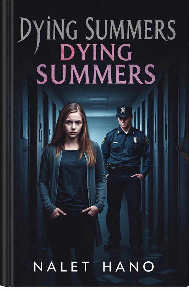 A dramatic and intriguing book cover for a murder mystery novel titled 'Dying Summers'