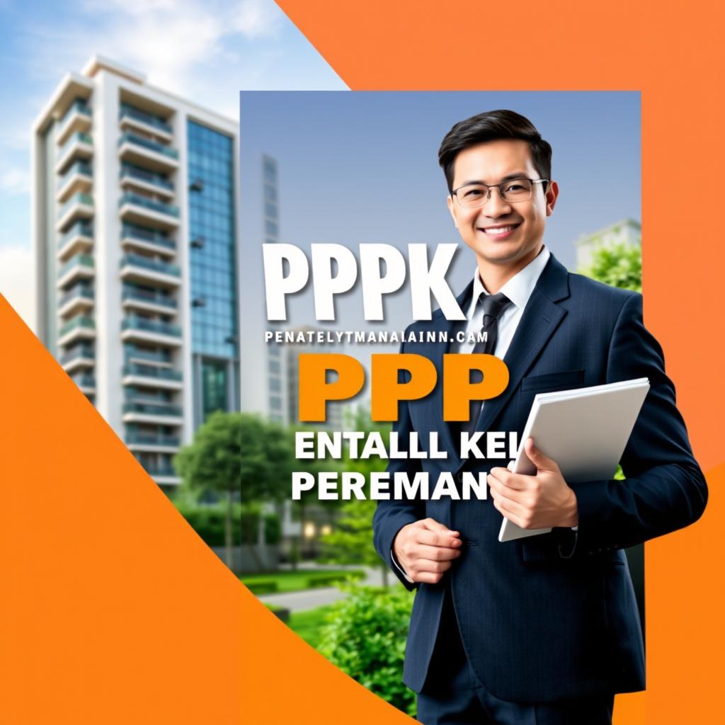 A visually engaging ebook cover design for 'PPPK Penata Kelola Perumahan Ahli Pertama'