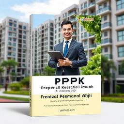A visually engaging ebook cover design for 'PPPK Penata Kelola Perumahan Ahli Pertama'