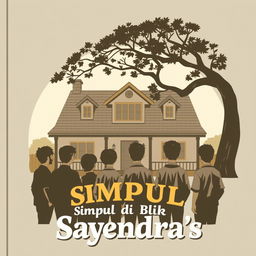 A cozy boarding house scene with eight silhouettes of adult collage boys standing in front, facing the house