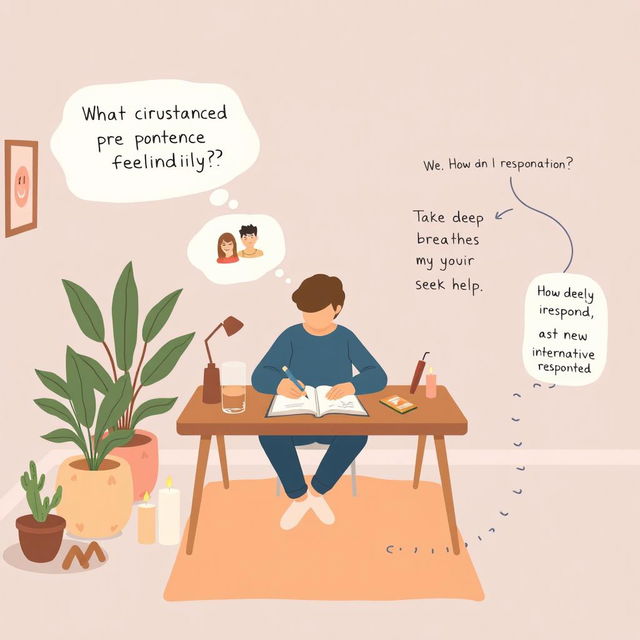 A creative illustration representing the concept of weekly introspection for personal growth