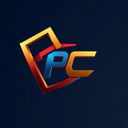 An eye-catching logo design featuring the letters 'PC' in a bold and modern style