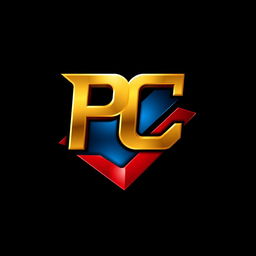 An eye-catching logo design featuring the letters 'PC' in a bold and modern style