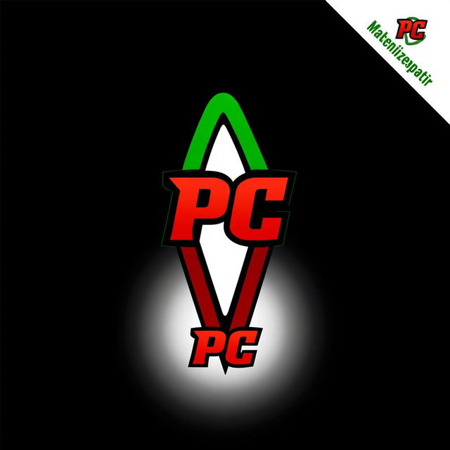 An epic logo design featuring the letters 'PC' prominently