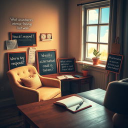 An evocative scene illustrating the practice of weekly introspection for personal growth