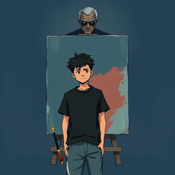 A cover illustration featuring a blackish blue background that conveys feelings of conflict and loneliness