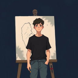 A cover illustration featuring a blackish blue background that evokes a mood of conflict and loneliness