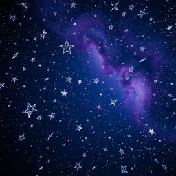 A stunning night sky filled with stars that resemble glass shards, sharp and angular, reflecting light like finely cut crystal