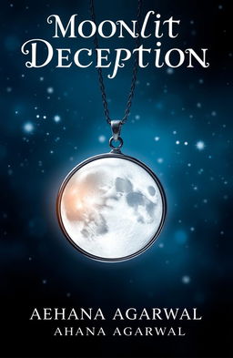 A captivating book cover for the novel "Moonlit Deception" by Aahana Agarwal