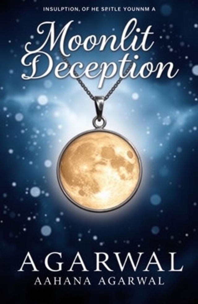 A captivating book cover for the novel "Moonlit Deception" by Aahana Agarwal