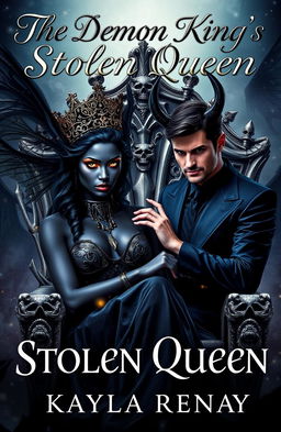 A captivating book cover featuring a stunning black fae woman adorned with an intricate crown on her head, her enchanting golden eyes gleaming with power and mystery