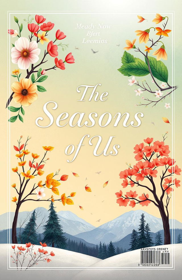 A beautifully illustrated book cover for a poetry collection titled 'The Seasons of Us'