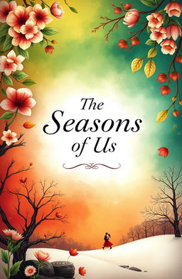 A beautifully illustrated book cover for a poetry collection titled 'The Seasons of Us'