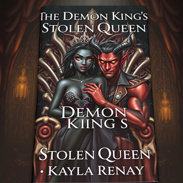 An enchanting book cover featuring a black-skinned fae woman, her regal crown sparkling, and her captivating golden eyes drawing viewers in