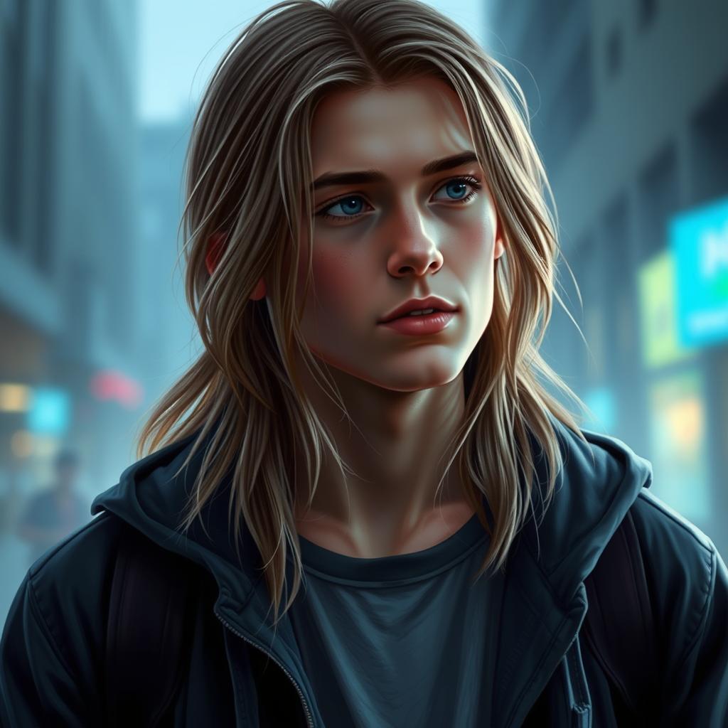 An artistic portrayal of a 17-year-old Nate River, reimagined as a young adult