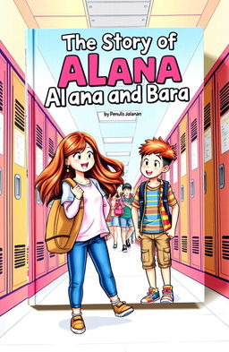 A captivating high school-style book cover for the novel 'The Story of Alana and Bara' by Penulis Jalanan