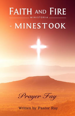 A beautifully designed prayer book cover for 'Faith and Fire Ministries' based in Pretoria, featuring the title prominently at the top
