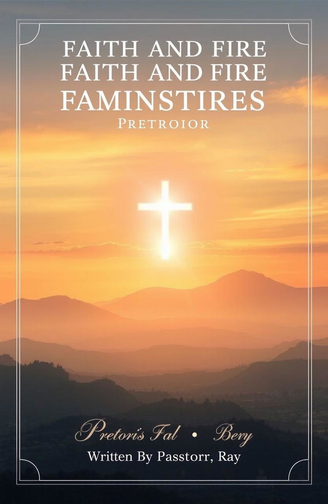 A beautifully designed prayer book cover for 'Faith and Fire Ministries' based in Pretoria, featuring the title prominently at the top