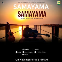 A beautiful sunrise casting a warm, golden glow over a tranquil bridge, creating a serene and peaceful atmosphere