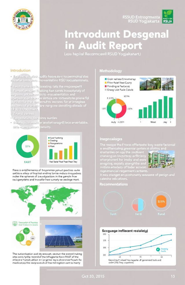 A comprehensive environmental audit report of RSUD Yogjakarta, including sections such as introduction, methodology, findings, and recommendations