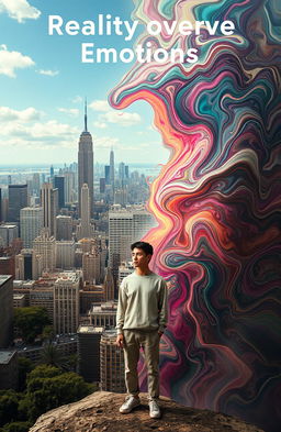 A surreal scene representing the theme 'Reality overcomes Emotions'