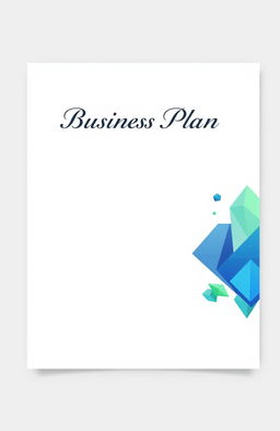 A professional business plan cover page that includes a modern and clean design