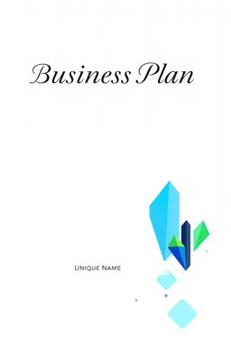A professional business plan cover page that includes a modern and clean design