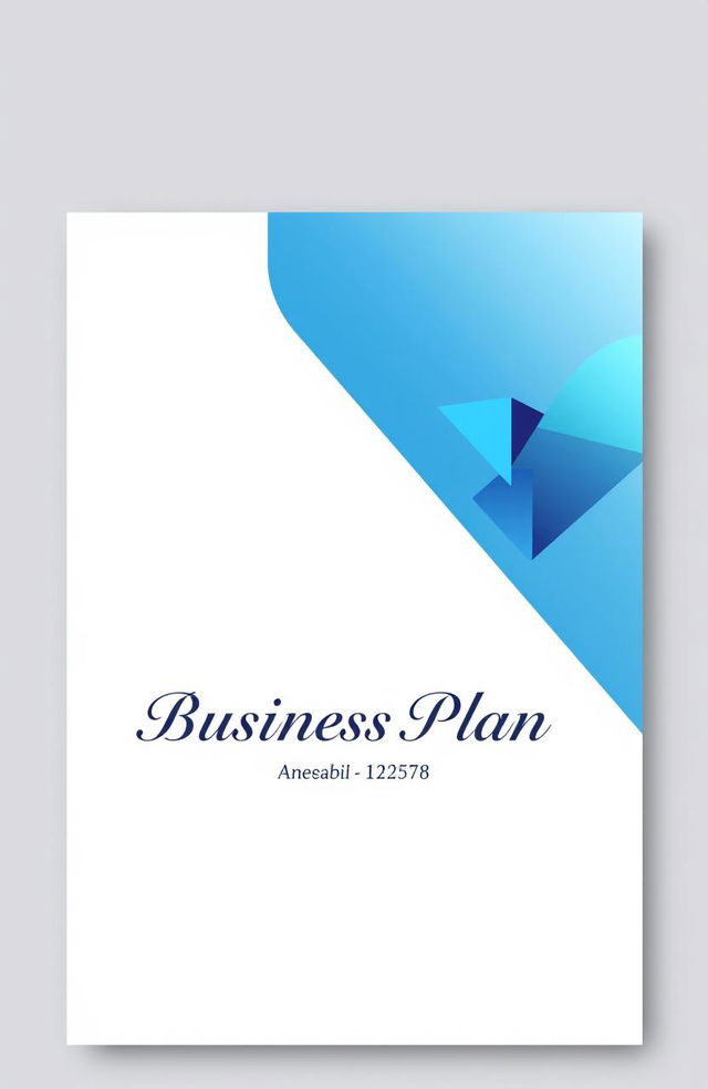 A professional business plan cover page that includes a modern and clean design