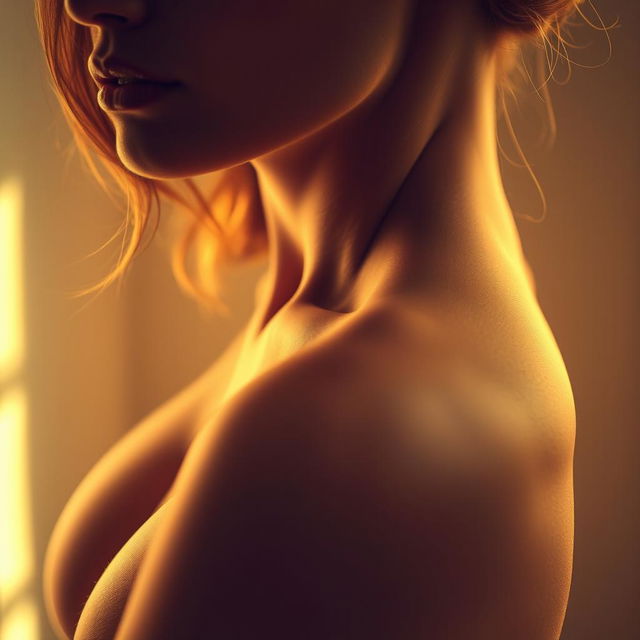 A close-up and artistic representation of the feminine form highlighting curves and contours, with emphasis on form and light play, capturing an aesthetic appreciation of beauty