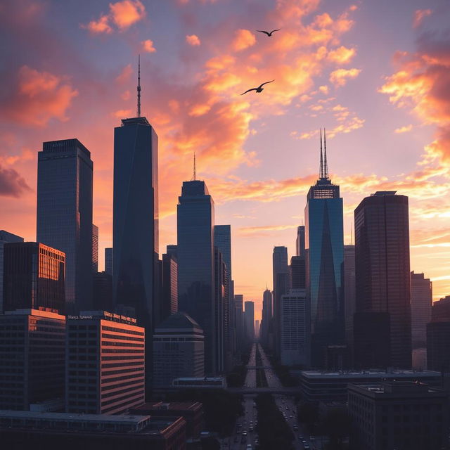 A breathtaking skyline filled with tall skyscrapers, showcasing an array of architectural styles