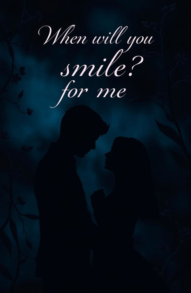 A captivating romance book cover featuring a dark, moody theme