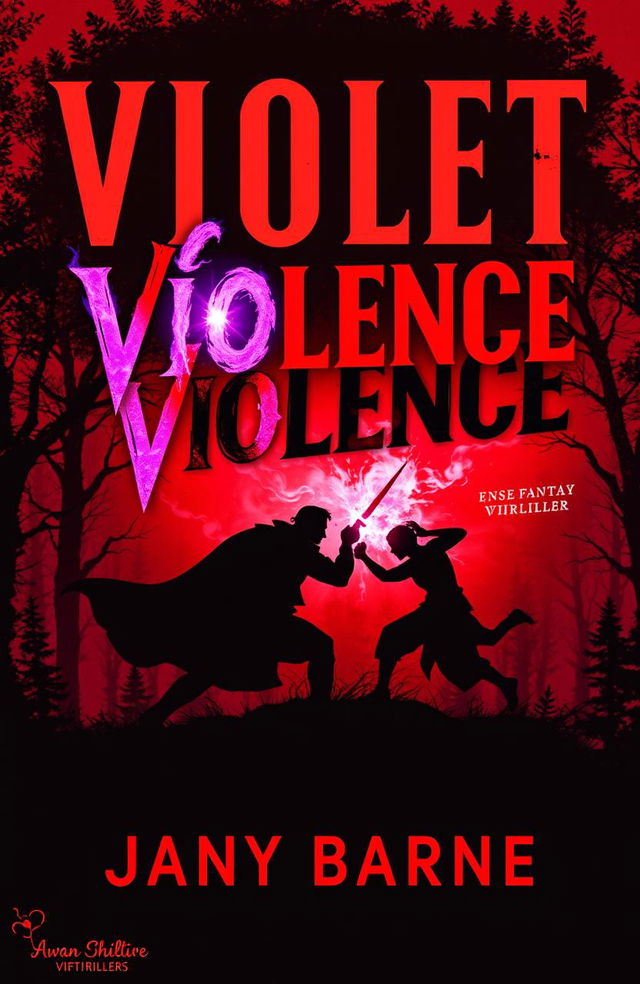 A book cover for a fantasy thriller titled 'Violet Violence'