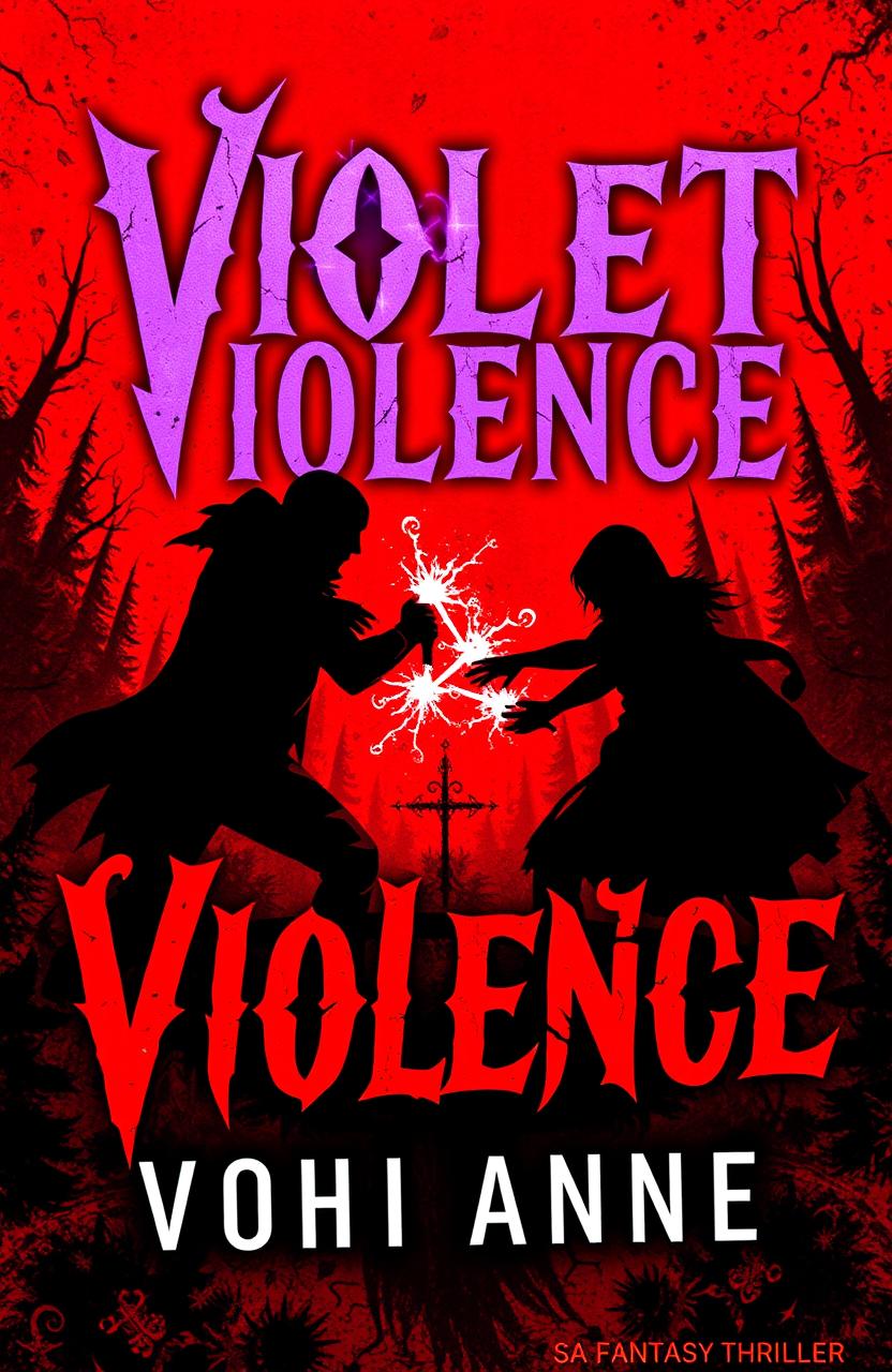 A book cover for a fantasy thriller titled 'Violet Violence'