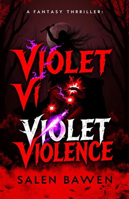 A book cover for a fantasy thriller titled 'Violet Violence'